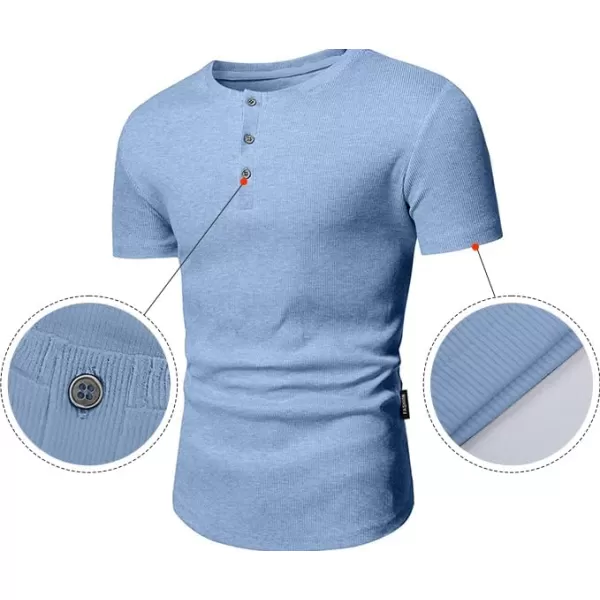 JMIERR Men's Muscle Slim Henley Shirts Crewneck Longline T-Shirt Gym Workout Athletic Shirt Tees with Button