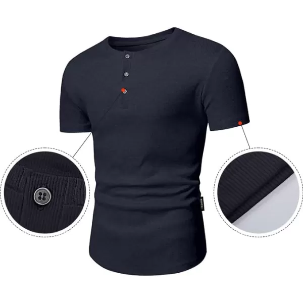 JMIERR Men's Muscle Slim Henley Shirts Crewneck Longline T-Shirt Gym Workout Athletic Shirt Tees with Button