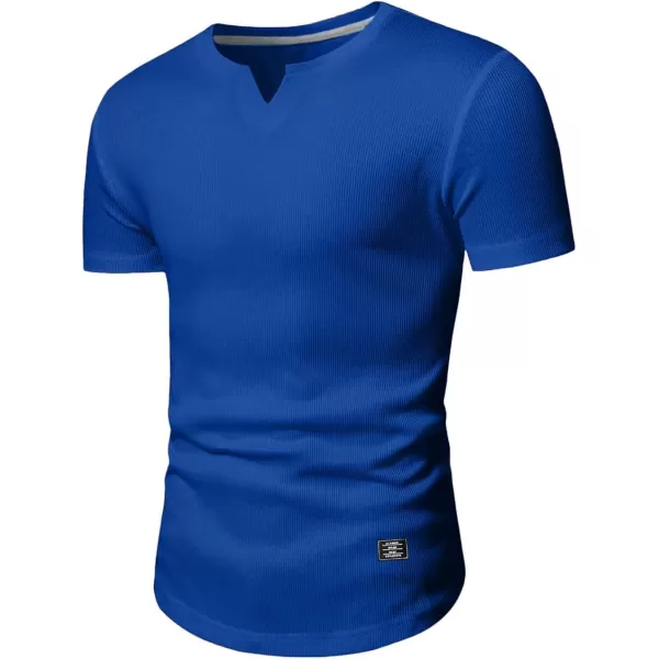 JMIERR Mens Muscle Slim T Shirt V-Neck Longline Henley Shirt Gym Workout Athletic Tee Shirts