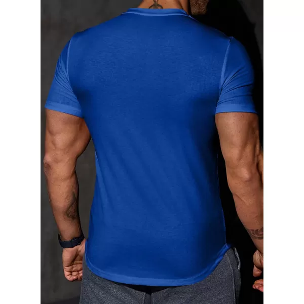 JMIERR Mens Muscle Slim T Shirt V-Neck Longline Henley Shirt Gym Workout Athletic Tee Shirts