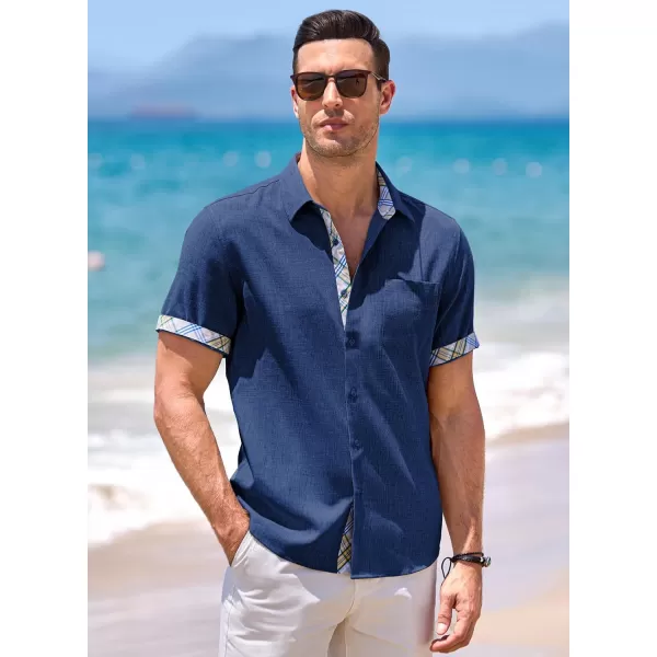 JMIERR Men‘s Shirts Short Sleeve Summer Button Down Casual Beach Hawaiian Shirt with Pocket