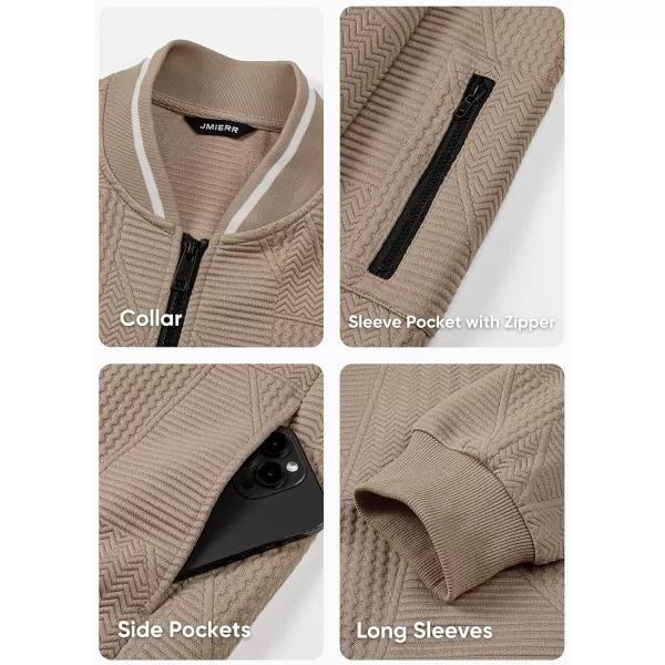 JMIERR Mens Casual Jacquard Bomber Jackets Color-Block Lightweight Varsity Jacket Fashion Zipper Coat with Pockets