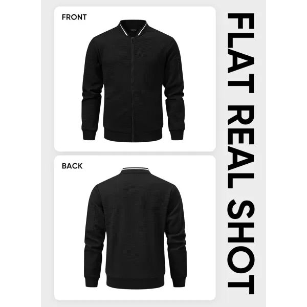 JMIERR Mens Casual Jacquard Bomber Jackets Color-Block Lightweight Varsity Jacket Fashion Zipper Coat with Pockets
