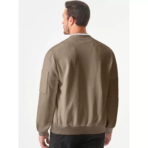 JMIERR Mens Casual Jacquard Bomber Jackets Color-Block Lightweight Varsity Jacket Fashion Zipper Coat with Pockets
