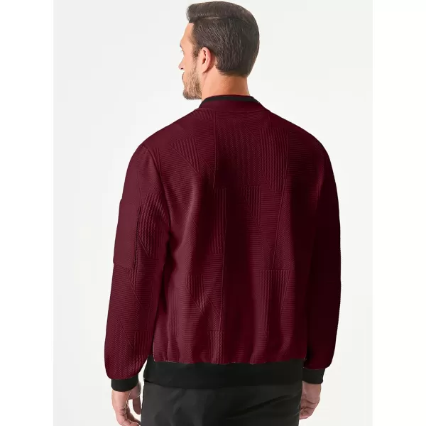 JMIERR Mens Casual Jacquard Bomber Jackets Color-Block Lightweight Varsity Jacket Fashion Zipper Coat with Pockets