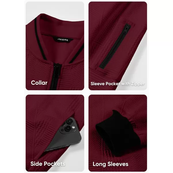 JMIERR Mens Casual Jacquard Bomber Jackets Color-Block Lightweight Varsity Jacket Fashion Zipper Coat with Pockets