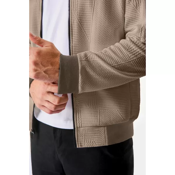 JMIERR Mens Casual Jacquard Bomber Jackets Color-Block Lightweight Varsity Jacket Fashion Zipper Coat with Pockets