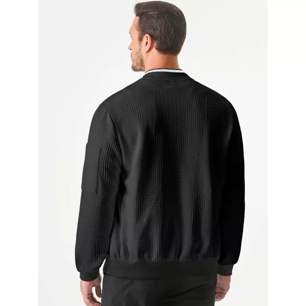 JMIERR Mens Casual Jacquard Bomber Jackets Color-Block Lightweight Varsity Jacket Fashion Zipper Coat with Pockets