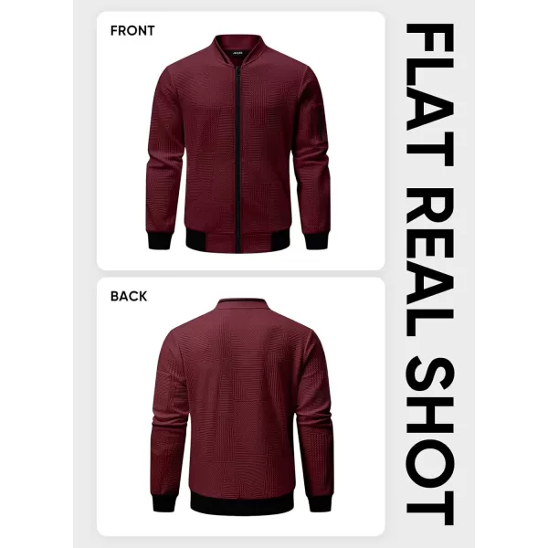 JMIERR Mens Casual Jacquard Bomber Jackets Color-Block Lightweight Varsity Jacket Fashion Zipper Coat with Pockets