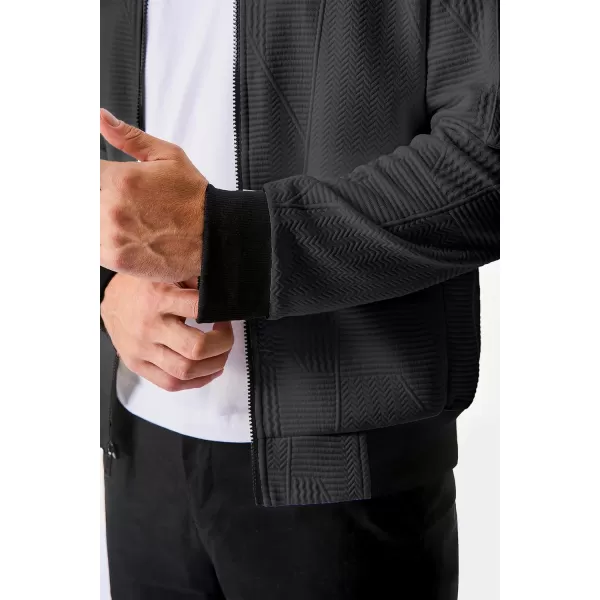 JMIERR Mens Casual Jacquard Bomber Jackets Color-Block Lightweight Varsity Jacket Fashion Zipper Coat with Pockets
