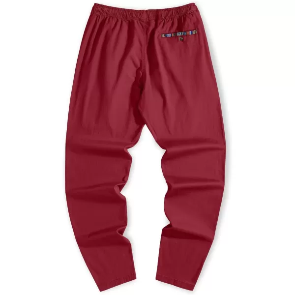 JMIERR Men's Casual Pants Cotton Twill Elastic Drawstring Waist Tapered Chino Pants with Pockets