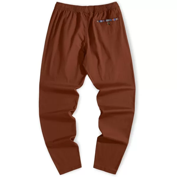 JMIERR Men's Casual Pants Cotton Twill Elastic Drawstring Waist Tapered Chino Pants with Pockets