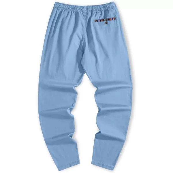 JMIERR Men's Casual Pants Cotton Twill Elastic Drawstring Waist Tapered Chino Pants with Pockets