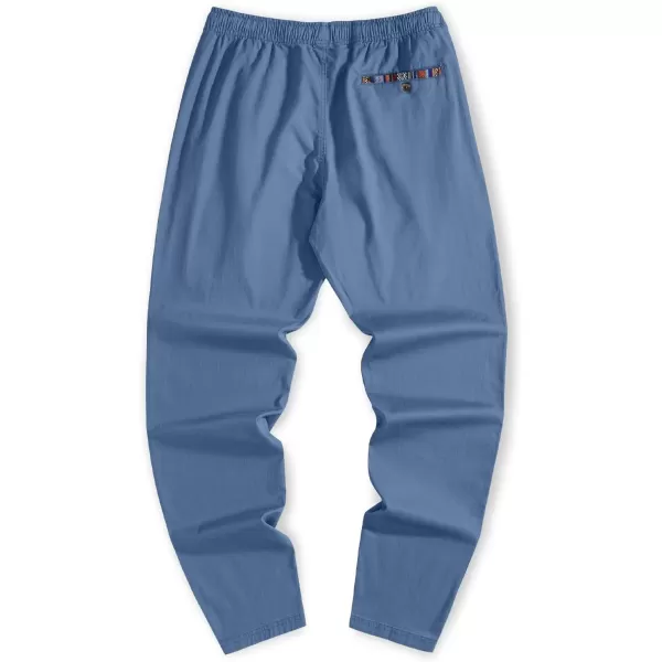 JMIERR Men's Casual Pants Cotton Twill Elastic Drawstring Waist Tapered Chino Pants with Pockets