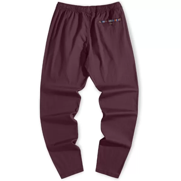JMIERR Men's Casual Pants Cotton Twill Elastic Drawstring Waist Tapered Chino Pants with Pockets