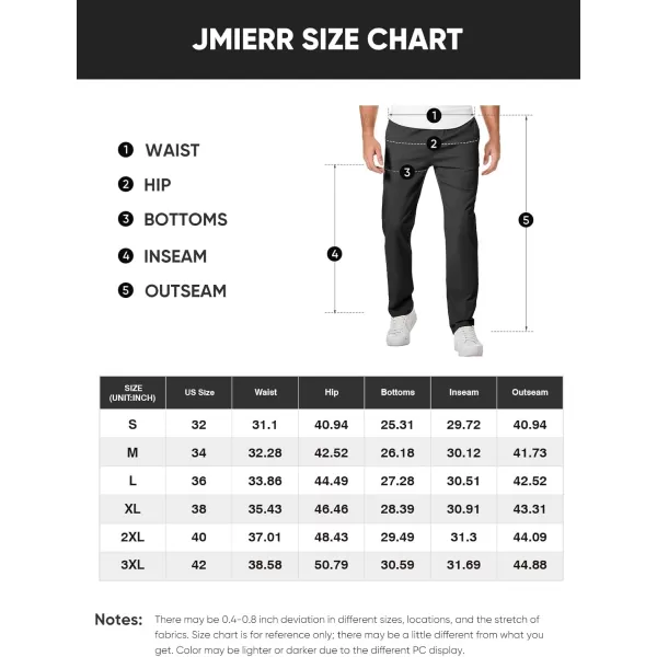 JMIERR Men's Casual Pants Cotton Twill Elastic Drawstring Waist Tapered Chino Pants with Pockets