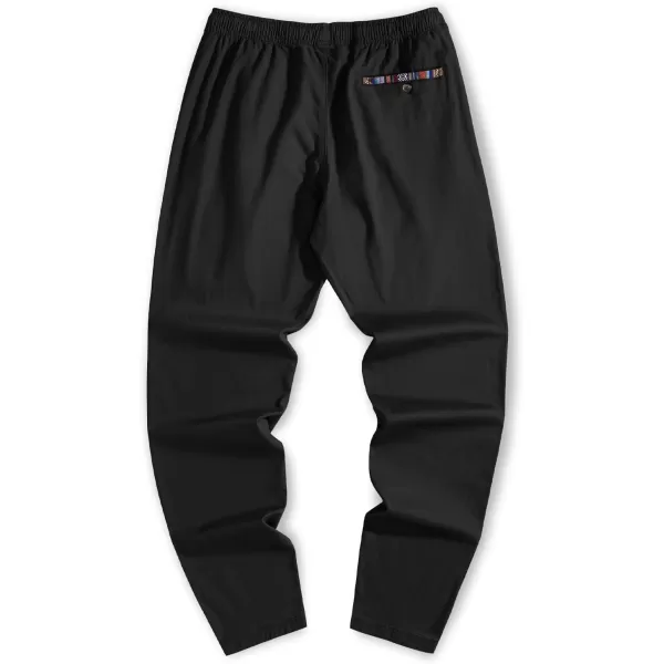 JMIERR Men's Casual Pants Cotton Twill Elastic Drawstring Waist Tapered Chino Pants with Pockets
