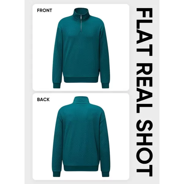 JMIERR Men's Quarter Zip Waffle Sweatshirts Casual Long Sleeve Solid Color Geometric Texture Pullover Knit Polo Sweatshirt