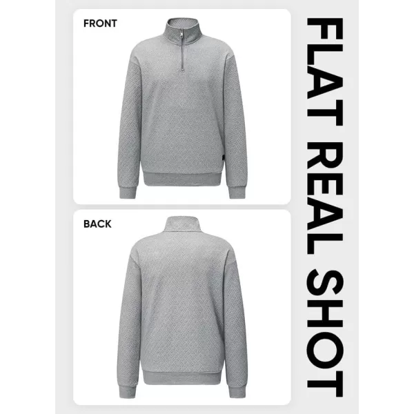 JMIERR Men's Quarter Zip Waffle Sweatshirts Casual Long Sleeve Solid Color Geometric Texture Pullover Knit Polo Sweatshirt