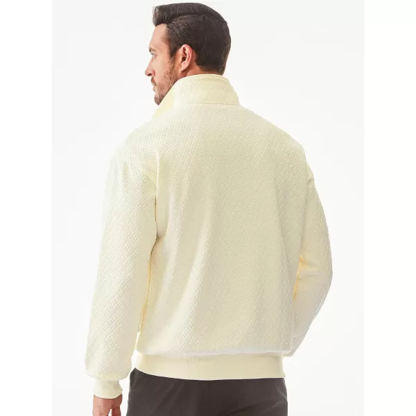 JMIERR Men's Quarter Zip Waffle Sweatshirts Casual Long Sleeve Solid Color Geometric Texture Pullover Knit Polo Sweatshirt