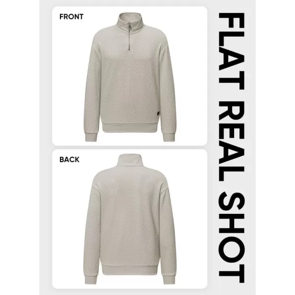 JMIERR Men's Quarter Zip Waffle Sweatshirts Casual Long Sleeve Solid Color Geometric Texture Pullover Knit Polo Sweatshirt