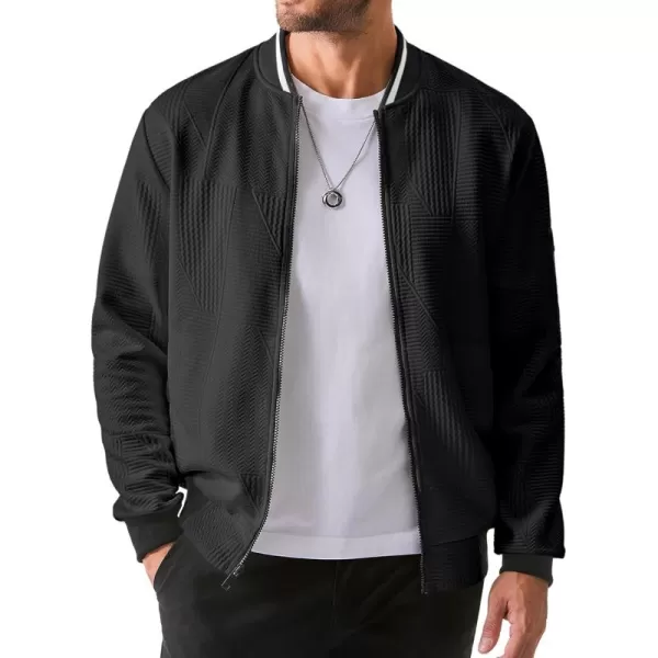 JMIERR Mens Casual Jacquard Bomber Jackets Color-Block Lightweight Varsity Jacket Fashion Zipper Coat with Pockets