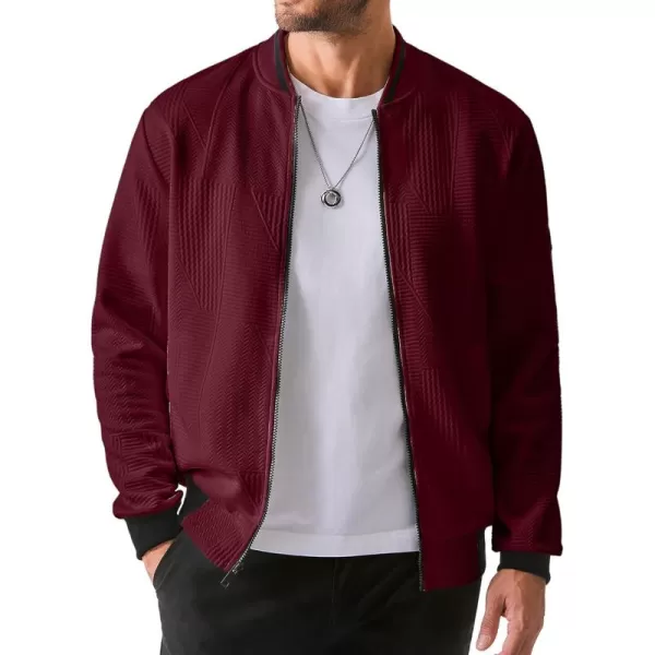 JMIERR Mens Casual Jacquard Bomber Jackets Color-Block Lightweight Varsity Jacket Fashion Zipper Coat with Pockets