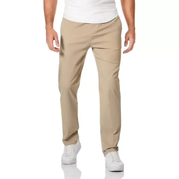 JMIERR Men's Casual Pants Cotton Twill Elastic Drawstring Waist Tapered Chino Pants with Pockets