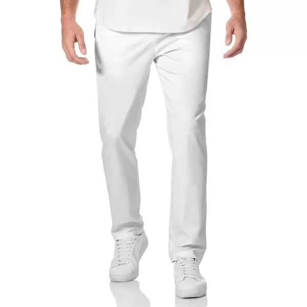 JMIERR Men's Casual Pants Cotton Twill Elastic Drawstring Waist Tapered Chino Pants with Pockets