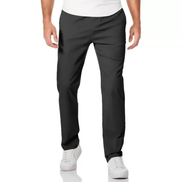 JMIERR Men's Casual Pants Cotton Twill Elastic Drawstring Waist Tapered Chino Pants with Pockets