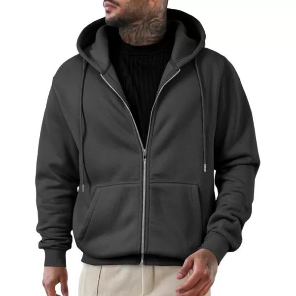 JMIERR Mens Full Zip Casual Cotton Hooded Fleece Drawstring Hoodies Pullover Sweatshirts Casual Long Sleeve Shirts