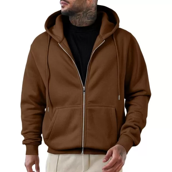 JMIERR Mens Full Zip Casual Cotton Hooded Fleece Drawstring Hoodies Pullover Sweatshirts Casual Long Sleeve Shirts