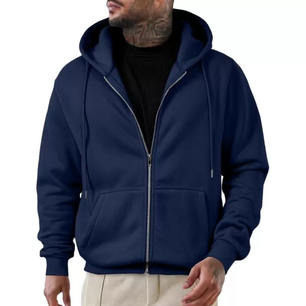 JMIERR Mens Full Zip Casual Cotton Hooded Fleece Drawstring Hoodies Pullover Sweatshirts Casual Long Sleeve Shirts