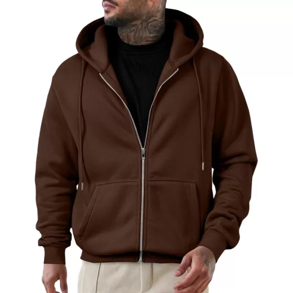 JMIERR Mens Full Zip Casual Cotton Hooded Fleece Drawstring Hoodies Pullover Sweatshirts Casual Long Sleeve Shirts