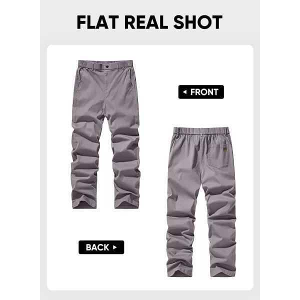 JMIERR Men's Chino Pants Casual Stretch Waist Tapered Trousers with D-Ring Detail