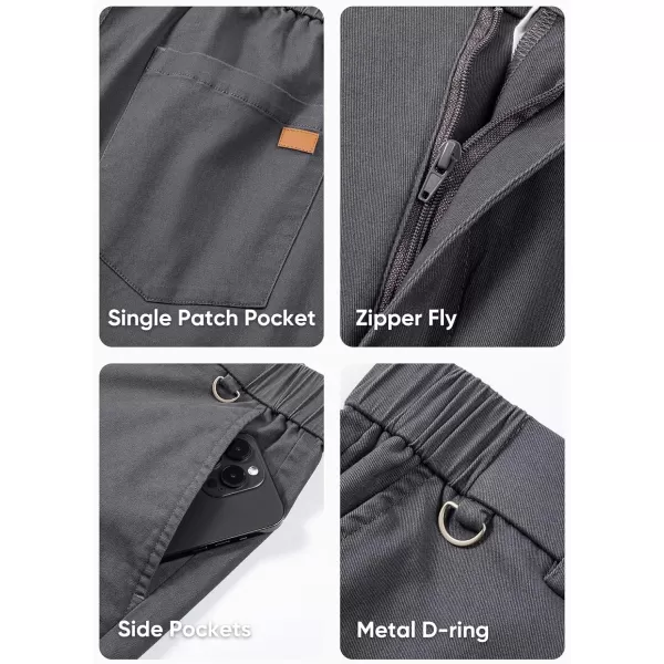 JMIERR Men's Chino Pants Casual Stretch Waist Tapered Trousers with D-Ring Detail