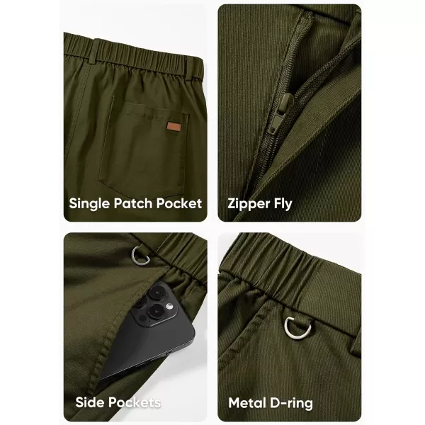 JMIERR Men's Chino Pants Casual Stretch Waist Tapered Trousers with D-Ring Detail