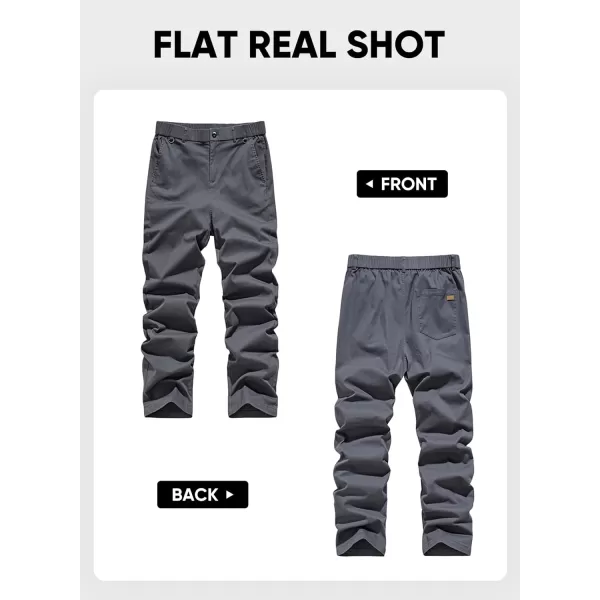 JMIERR Men's Chino Pants Casual Stretch Waist Tapered Trousers with D-Ring Detail