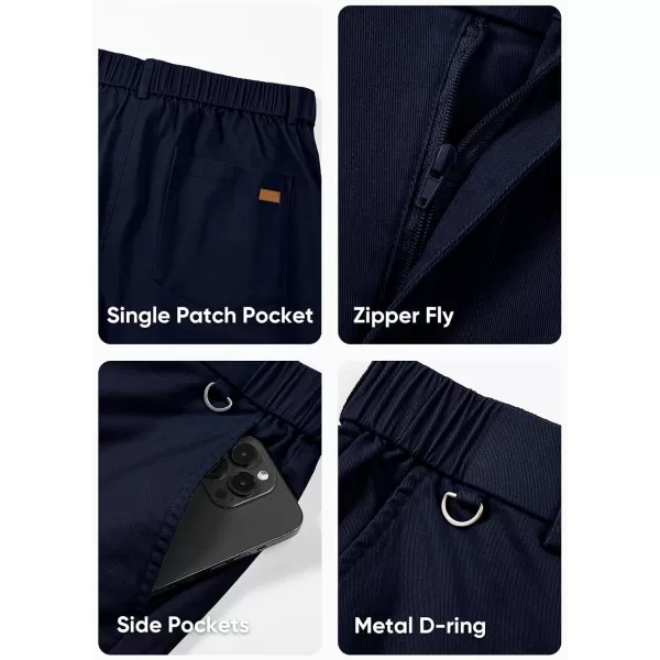 JMIERR Men's Chino Pants Casual Stretch Waist Tapered Trousers with D-Ring Detail
