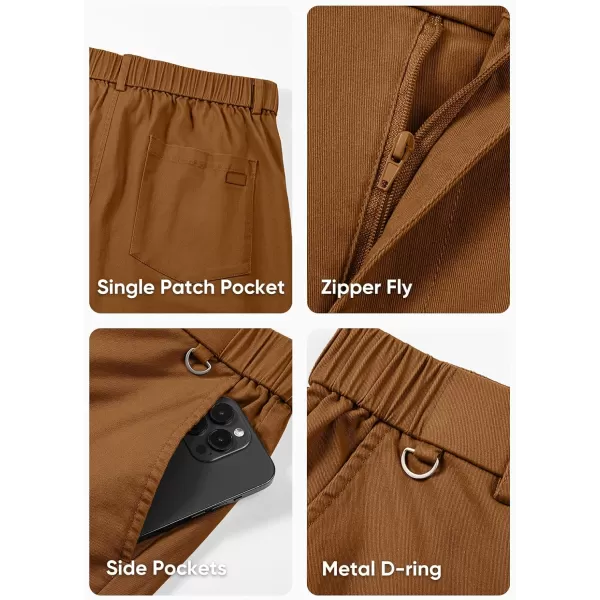 JMIERR Men's Chino Pants Casual Stretch Waist Tapered Trousers with D-Ring Detail