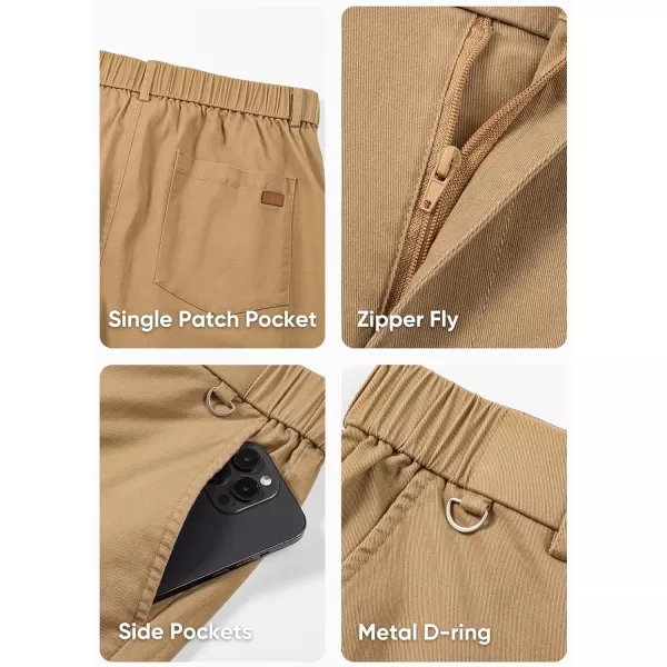 JMIERR Men's Chino Pants Casual Stretch Waist Tapered Trousers with D-Ring Detail