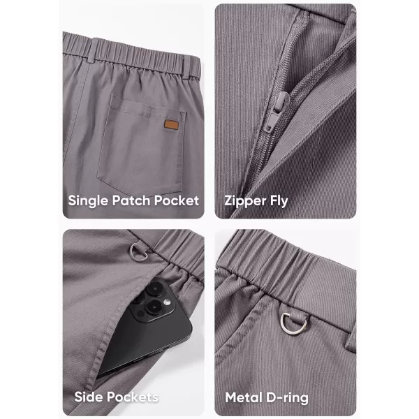 JMIERR Men's Chino Pants Casual Stretch Waist Tapered Trousers with D-Ring Detail