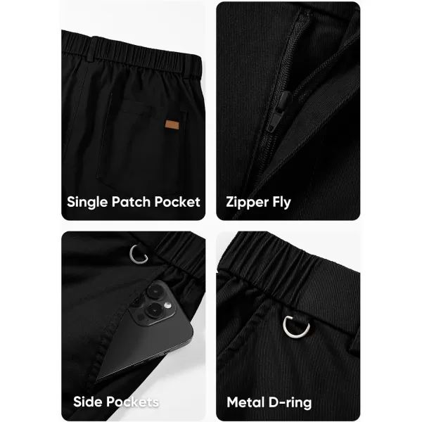 JMIERR Men's Chino Pants Casual Stretch Waist Tapered Trousers with D-Ring Detail