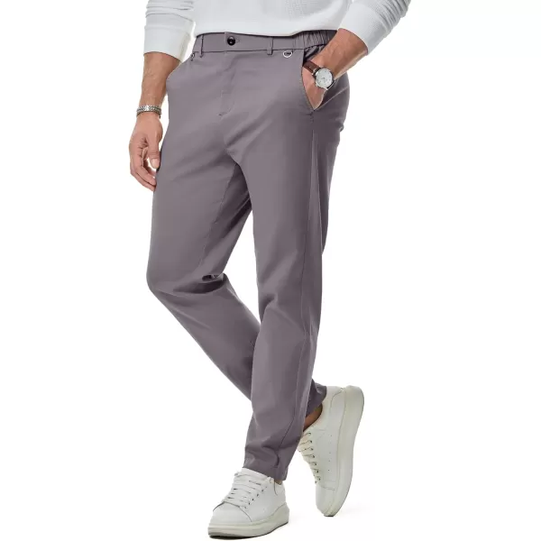 JMIERR Men's Chino Pants Casual Stretch Waist Tapered Trousers with D-Ring Detail