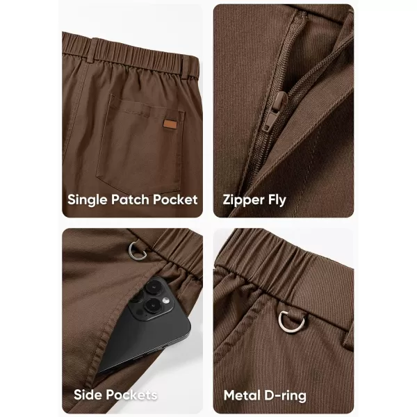 JMIERR Men's Chino Pants Casual Stretch Waist Tapered Trousers with D-Ring Detail