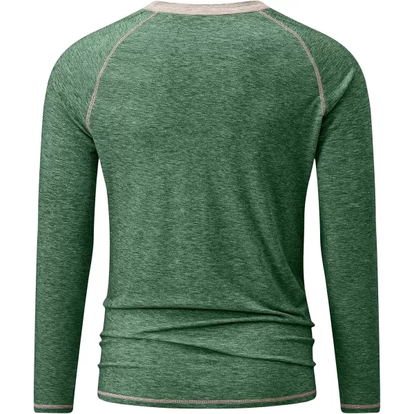 JMIERR Mens Henley Long Sleeve T-Shirt Casual Lightweight Shirts with Pockets