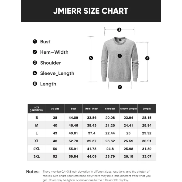 JMIERR Men's Casual Long Sleeves Crewneck Sweatshirts Cotton Pullover Sweatshirt for Men