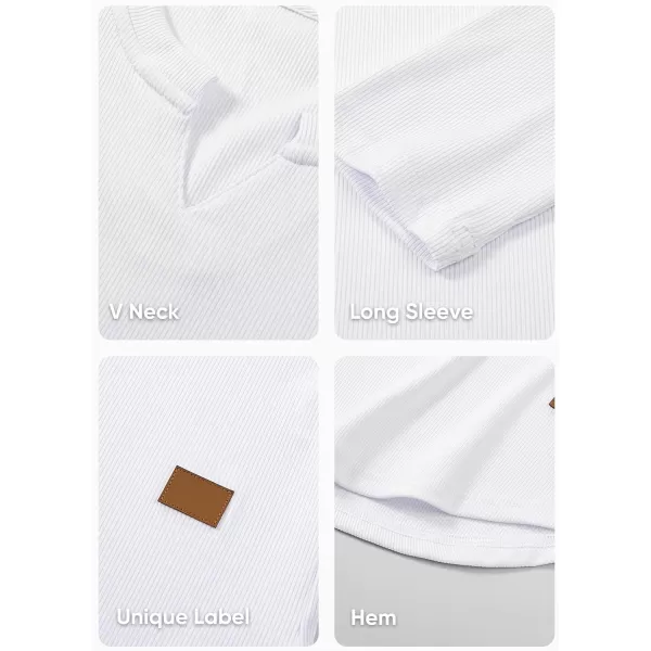 JMIERR Mens Long Sleeve Muscle T Shirts Casual V-Neck Longline Ribbed Tee Shirts