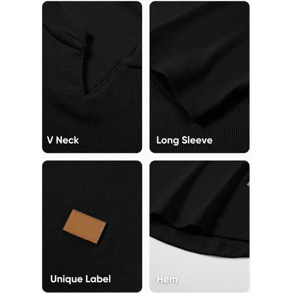 JMIERR Mens Long Sleeve Muscle T Shirts Casual V-Neck Longline Ribbed Tee Shirts