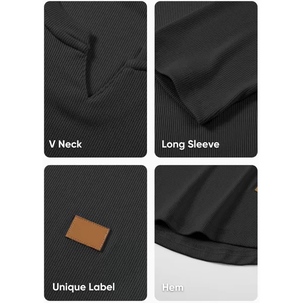 JMIERR Mens Long Sleeve Muscle T Shirts Casual V-Neck Longline Ribbed Tee Shirts